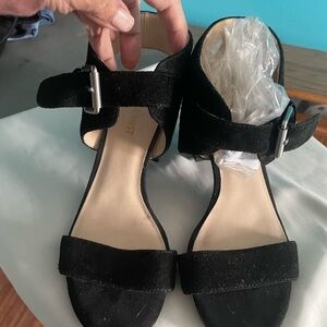 Elegant Black Suede Women's Sandals